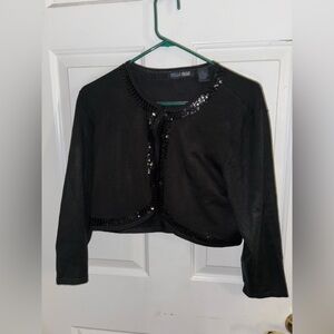 Bella Blue Black Sparkly Shrug